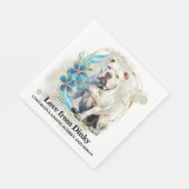 Amerikaanse Bulldog bruiloft servetten met honden  (Hoek)