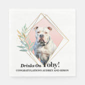 Amerikaanse Bulldog bruiloft servetten met honden  (Voorkant)