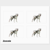 Amerikaanse Bulldog - Bruin-Wit Rechthoekige Sticker (Vel)
