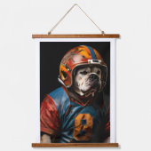 Amerikaanse Bulldog Football speler lederen helm Hangend Wandkleed (Voorkant)