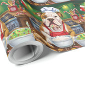 Amerikaanse Bulldog Holiday Baking: Feestelijke Ke Cadeaupapier (Rol Hoek)