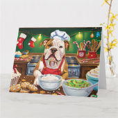 Amerikaanse Bulldog Holiday Baking: Feestelijke Ke Kaart (Gele Bloem)