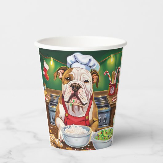 Amerikaanse Bulldog Holiday Baking: Feestelijke Ke Papieren Bekers (Voorkant)