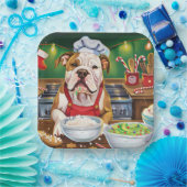 Amerikaanse Bulldog Holiday Baking: Feestelijke Ke Papieren Bordje (Feest)