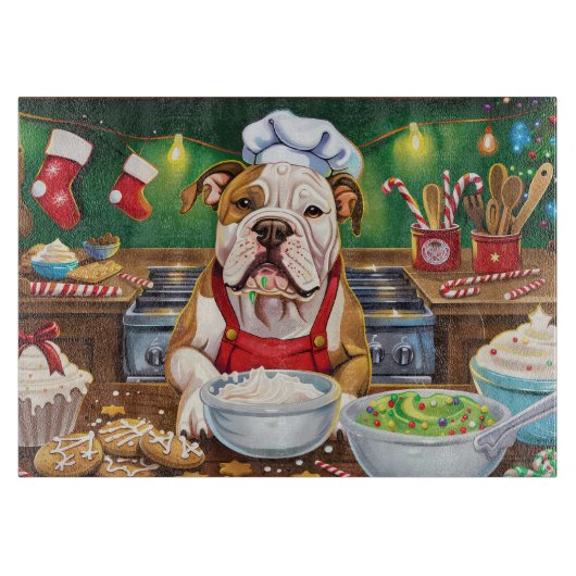 Amerikaanse Bulldog Holiday Baking: Feestelijke Ke Snijplank (Voorkant)