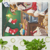 Amerikaanse Bulldog Holiday Baking: Feestelijke Ke Theedoek (Gevouwen)