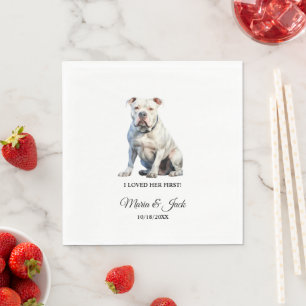 Amerikaanse Bulldog Hond Ik Hield Van Haar Eerste Servet