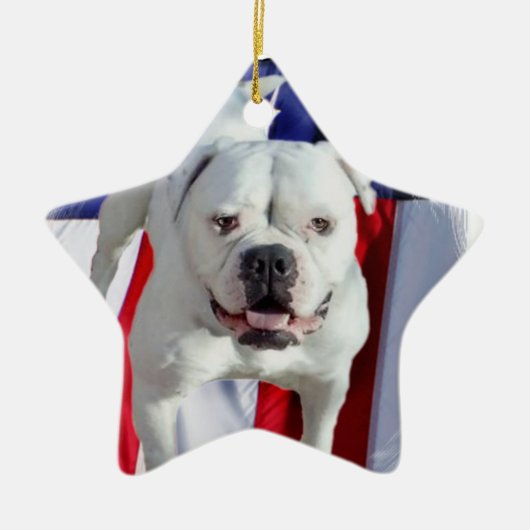 Amerikaanse Bulldog Keramisch Ornament (Voorkant)