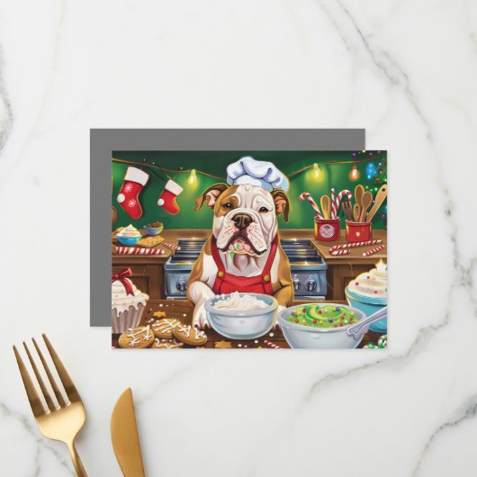 Amerikaanse Bulldog Kerstbakken: Festieve Kerstmis Menu (Voorkant / Achterkant in situ)