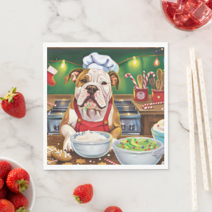 Amerikaanse Bulldog Kerstbakken: Festieve Kerstmis Servet