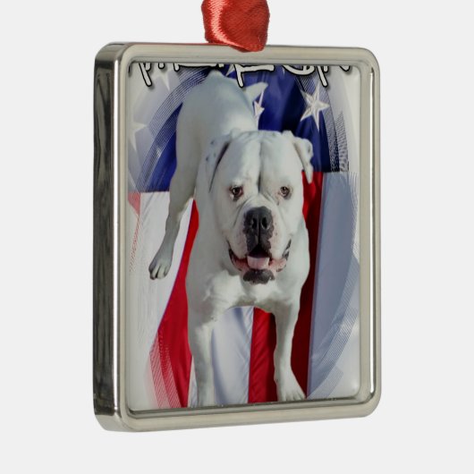 Amerikaanse Bulldog Metalen Ornament (Rechts)
