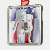 Amerikaanse Bulldog Metalen Ornament (Links)