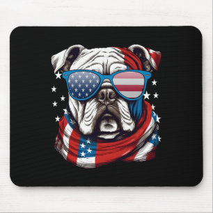 Amerikaanse Bulldog Patriottische 4 juli Hondenlie Muismat