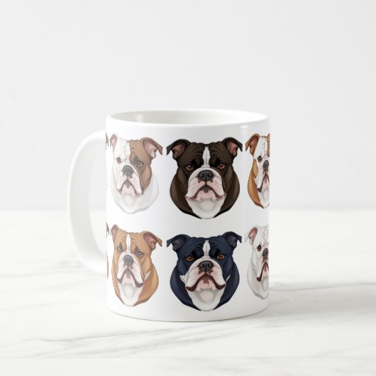 Amerikaanse bulldog-patterned koffiemok (Voorkant links)