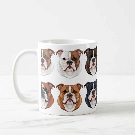 Amerikaanse bulldog-patterned koffiemok (Links)