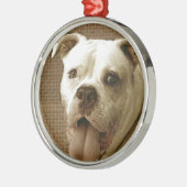 Amerikaanse Bulldog-ronde Metalen Ornament (Links)
