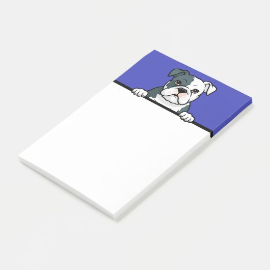 Amerikaanse Bulldog Schattigee Puppy Hondenliefheb Post-it® Notes (Schuin)