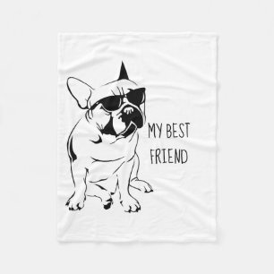 AMERIKAANSE BULLDOG SCHETS FLEECE DEKEN