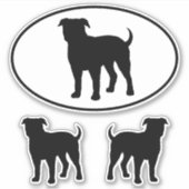 Amerikaanse Bulldog Silhouetten Vinyl Sticker Set (Voorkant)