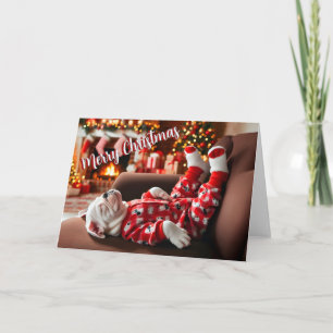 Amerikaanse Bulldog Sweet Dreams Christmas Kaart
