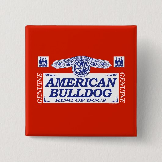 Amerikaanse Bulldog Vierkante Button 5,1 Cm (Voorkant)