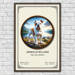 Amerikaanse Bulldog Zoölogie Serie Poster