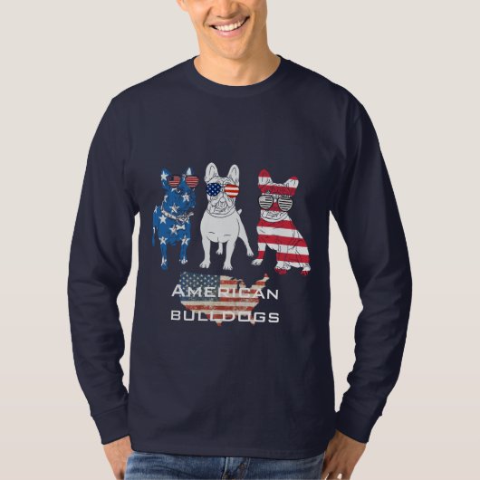 Amerikaanse bulldogs met lange hoes t-shirt (Voorkant)