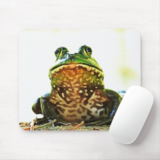 Amerikaanse Bullfrog Posing Muismat (Met muis)
