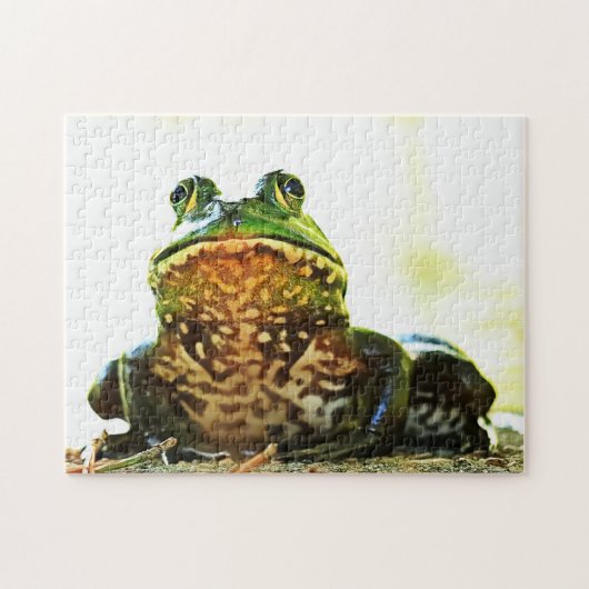 Amerikaanse Bullfrog Posing Puzzle Legpuzzel (Horizontaal)