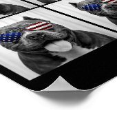 Amerikaanse Bully 4 juli Amerikaanse Vlag Hond Poster (Hoek)