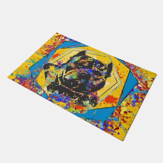 Amerikaanse Bully Abstracte Gemengde Media Deurmat (Schuin)