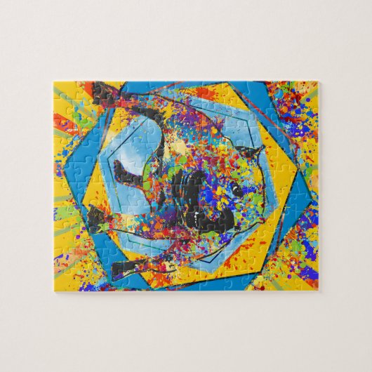 Amerikaanse Bully Abstracte Gemengde Media Legpuzzel (Horizontaal)