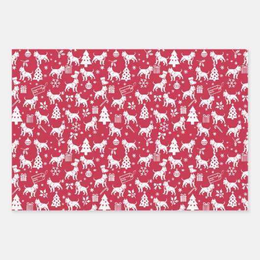Amerikaanse Bully Christmas Inpakpapier Vel (Voorkant 2)