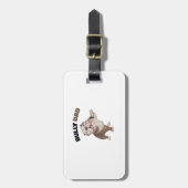 Amerikaanse Bully Dad Dog Owner Father Funny Manne Bagagelabel (Voorkant verticaal)