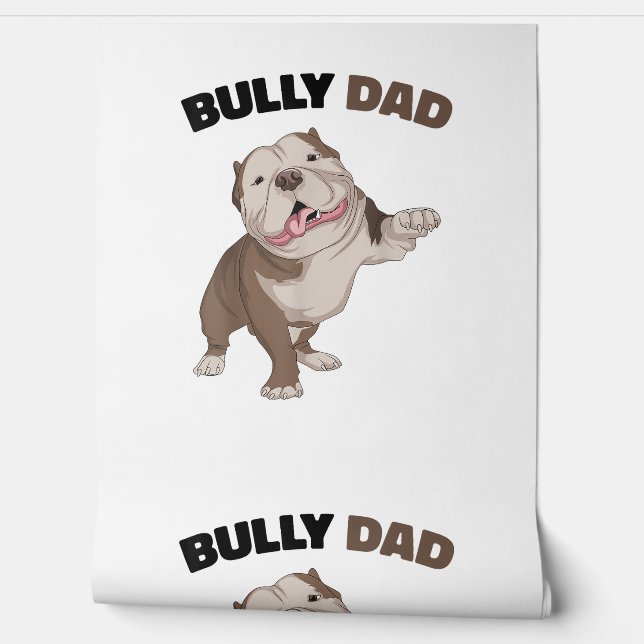 Amerikaanse Bully Dad Dog Owner Father Funny Manne Behang (Afrollen)