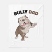 Amerikaanse Bully Dad Dog Owner Father Funny Manne Fleece Deken (Voorkant)
