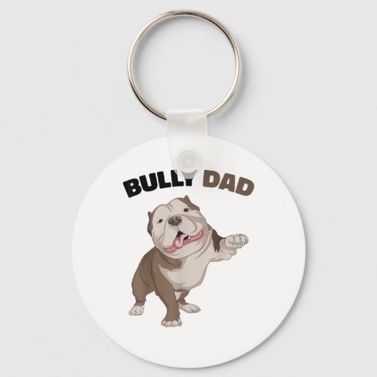 Amerikaanse Bully Dad Dog Owner Father Funny Manne Sleutelhanger (Voorkant)