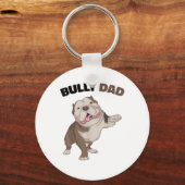 Amerikaanse Bully Dad Dog Owner Father Funny Manne Sleutelhanger (Voorkant)