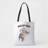Amerikaanse Bully Dad Dog Owner Father Funny Manne Tote Bag (Voorkant)