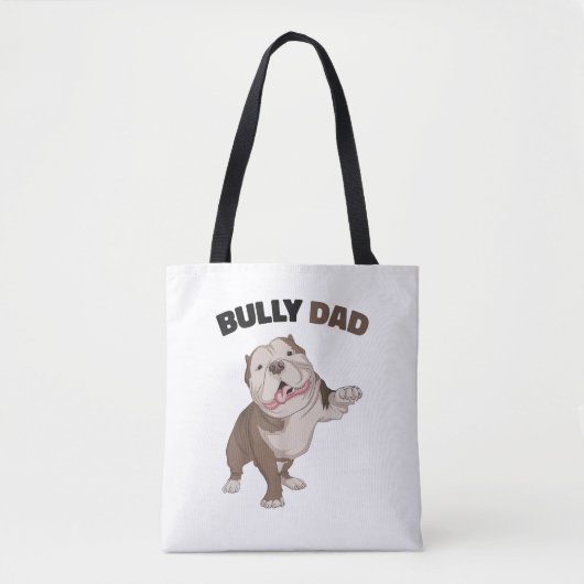 Amerikaanse Bully Dad Dog Owner Father Funny Manne Tote Bag (Voorkant)