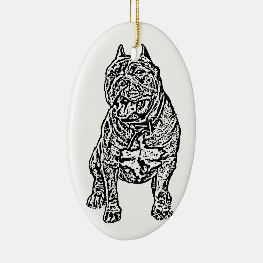 Amerikaanse Bully Dog Keramisch Ornament (Rechts)