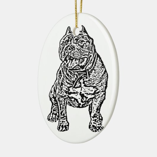Amerikaanse Bully Dog Keramisch Ornament (Links)