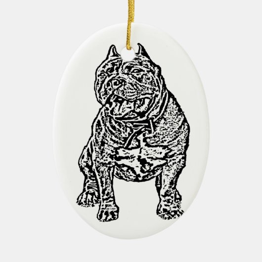 Amerikaanse Bully Dog Keramisch Ornament (Voorkant)