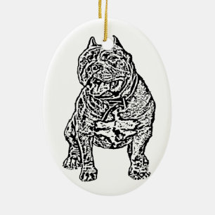 Amerikaanse Bully Dog Keramisch Ornament