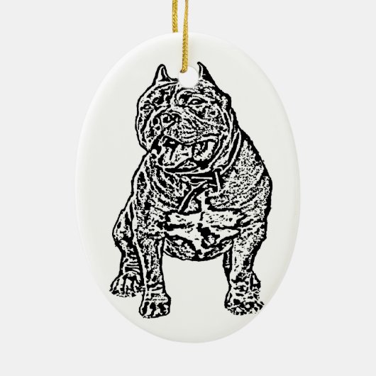 Amerikaanse Bully Dog Keramisch Ornament (Achterkant)