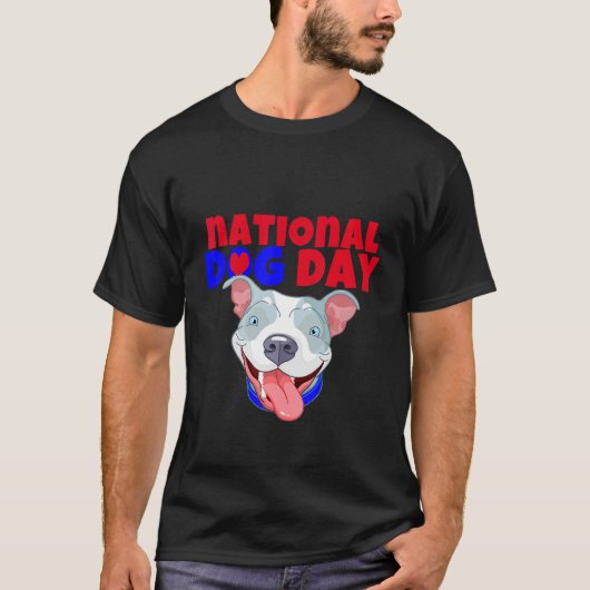 Amerikaanse Bully Dog National Dog day T-shirt (Voorkant)