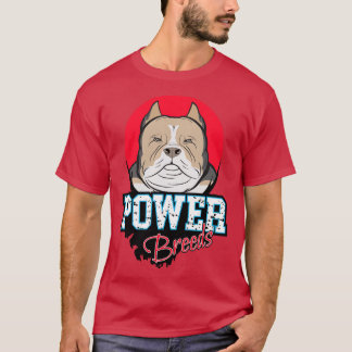 Amerikaanse Bully Fawn en witte kleuren Power Bree T-shirt