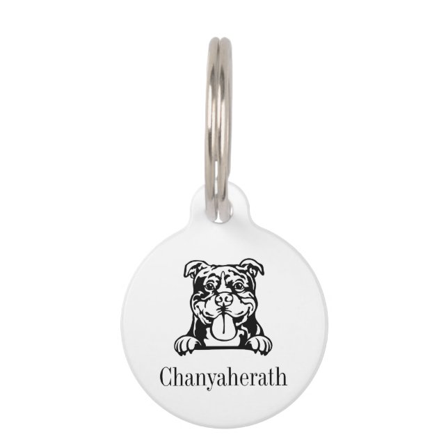 Amerikaanse bully honden persoonlijke naamplaatjes huisdierpenning (Voorkant)