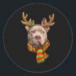 Amerikaanse Bully Kerstmis Rendier Pet Dog Love Ronde Sticker<br><div class="desc">Amerikaanse Bully Christmas Rendier Pet Hondenliefhebber</div>