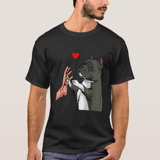 Amerikaanse Bully Liefde Cute Hond Moeder Grappige T-shirt (Voorkant)